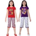 SINI MINI Girls Casual Top Capri Combo