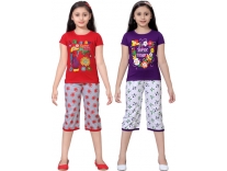 SINI MINI Girls Casual Top Capri Combo