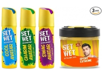 Set Wet Deodorant Hair Gel Combo for Men