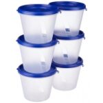 Solimo Nestable Stackable Polypropylene Container Set Blue