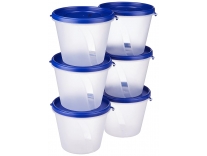 Solimo Nestable Stackable Polypropylene Container Set Blue