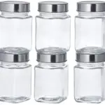 Solimo Square Glass Storage Containers Set of 6