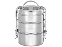 Solimo Stainless Steel Tiffin Container with Retractive Handles