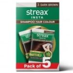 Streax Insta Shampoo Hair Colour Dark Brown 3 Pack of 5