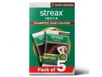 Streax Insta Shampoo Hair Colour Dark Brown 3 Pack of 5