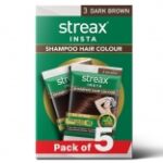 Streax Insta Shampoo Hair Colour Dark Brown 5 Pack