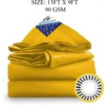 TUFFPAULIN Yellow Tarpaulin Tent Cover for Truck Car Bike and Pond Liners