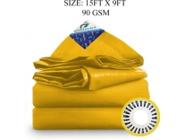 TUFFPAULIN Yellow Tarpaulin Tent Cover for Truck Car Bike and Pond Liners