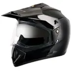 Vega Off Road ISI Certified Gloss Finish Full Face Dual Visor Helmet Black