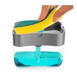 Durable 2-in-1 Soap Dispenser with Sponge Holder for Kitchen (400ml)