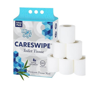 2 Ply Toilet Tissue Paper Rolls 1050 Sheets Super Soft Flushable
