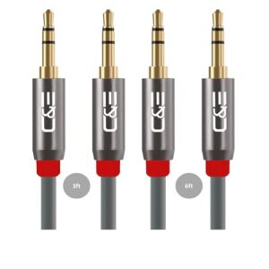 Deal 3.5mm Male to Male Audio Cable Combo Pack 3/6 ft Gray Rs. 177