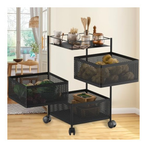 360° Revolving Multipurpose Storage Rack with Wheels