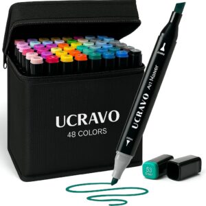 48 Colors Markers Double Tip Sketch Set