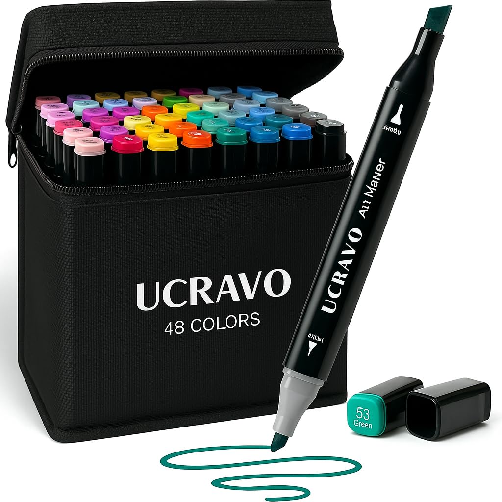 48 Colors Markers Double Tip Sketch Set