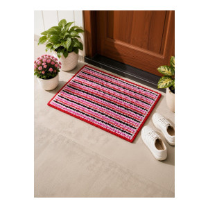 AaHo Decor Pink Striped Doormats at Rs59 | Myntra Deal