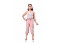 Aarika Girls Pink Stripes Top & Pant Set with Belt Rs. 255