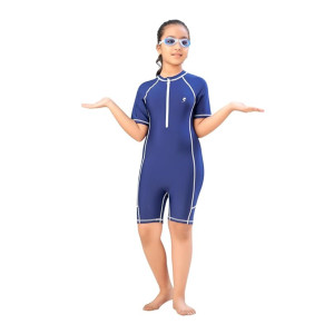 Aarika Girls Sports Solid Nylon Swim Suit