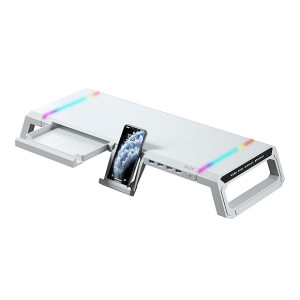 acer Ergo Multifunction Monitor & Laptop Stand with RGB Lighting, 4-Port USB Hub & Keyboard Storage