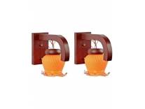 Deal AFAST Dark Red Wooden Pendant Wall Lamp Pack of 2 Rs. 186