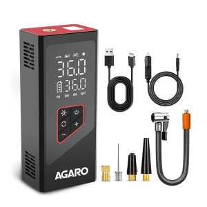 AGARO Regency Cordless Tyre Inflator with 6000 mAh Battery & Power Bank
