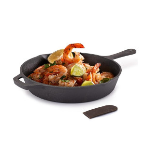 AGARO Royal Pre Seasoned Cast Iron Deep Fry Pan, 26cm