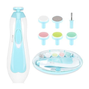 AIRSEE Baby Nail Trimmer Electric Nail Drill with Light & 6 Grinding Pads for Newborn Toddler or Adults