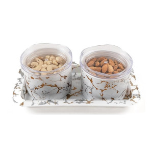 Airtight Dry Fruit Containers with Lid & Serving Tray