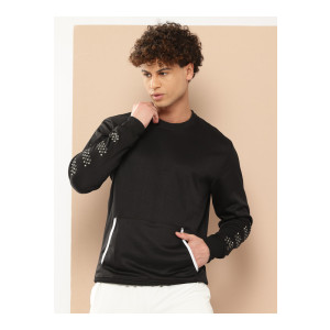 Alcis Men Black Solid Sweatshirt