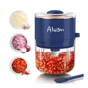 Aluan Mini Electric Chopper, 250ML USB Rechargeable Food Processor