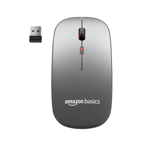 amazon basics Multi-Device Dual Mode Slim Rechargeable Silent Click Wireless Bluetooth Mouse with Adjustable DPI