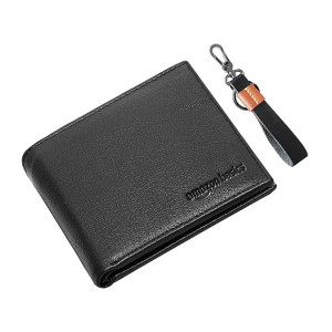 Amazon Basics Genuine Leather Wallet & Keyring Combo