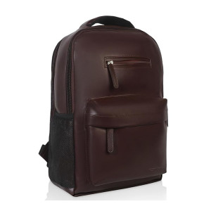 Amazon Basics Leather Laptop Backpack (15.6 Inch) Water Resistant