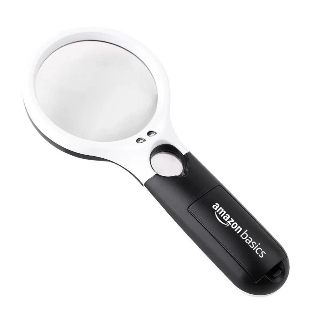Amazon Basics Magnifying Glass with LED Lights