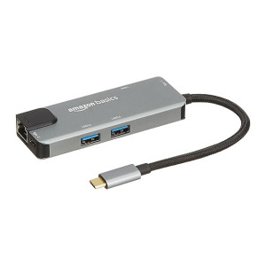 Amazon Basics 6-in-1 USB C Hub Multiport Adapter