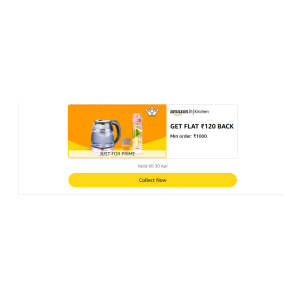Home & Kitchen: Flat ₹120 Cashback on ₹1000+ Orders
