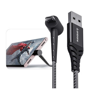 Ambrane Micro USB Standing Cable, 3A Fast Charging, Braided 1.5m