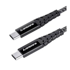 Ambrane Unbreakable 60W Fast Charging 1.5M Braided Type C to Type C Cable