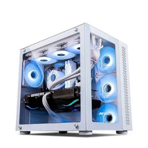 Ant Esports Crystal Mini-Tower Gaming Cabinet with E-ATX Support and Pre-Installed Fans