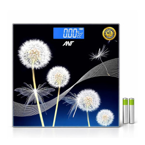 ANT Flora Dandelion Digital Bathroom Weighing Scale with Wide LCD Display & Tempered Glass