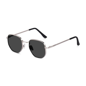ARICKS Hexagonal Polarized Sunglasses Men Women Geometric Square Small Vintage Metal Frame Retro Shade Glasses