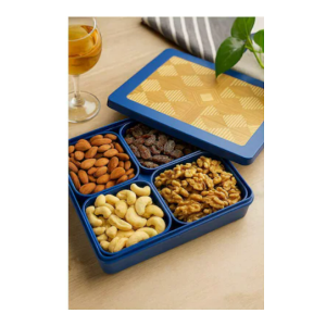 Asian Golden Glory 4 Compartment Plastic Dry Fruit Box