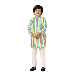 A.T.U.N. Candy Pop Stripes Kurta & Pyjama Set
