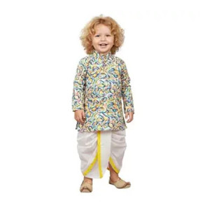 A.T.U.N. Multi Color Swirls Kurta & Dhoti Set