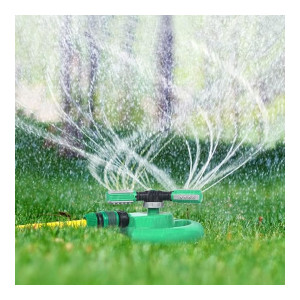 Automatic 360° Rotation Lawn Sprinkler with 3600 Sq Ft Coverage