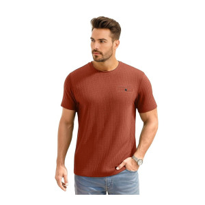 AWG ALL WEATHER GEAR Men Solid Waffle Crew Neck Half Sleeve T-Shirt