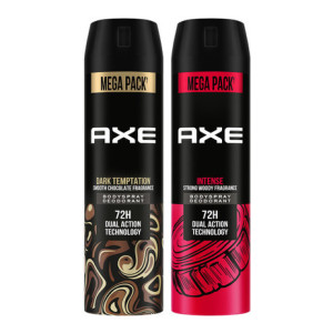 Axe Dark Temptation & Intense Deodorant Spray (430 ml, Pack of 2)