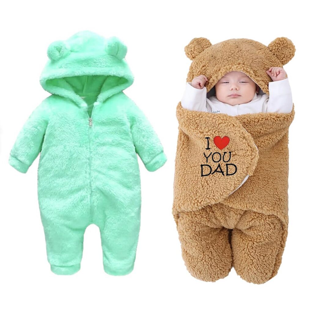 BABYZONE Baby Winter Fleece Romper 2