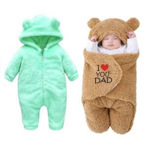 BABYZONE Baby Winter Fleece Romper 2