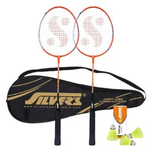 Badminton Kit Silver Alloy Composite 2 Racquets Shuttlecock Pack Rs.477 @ Amazon